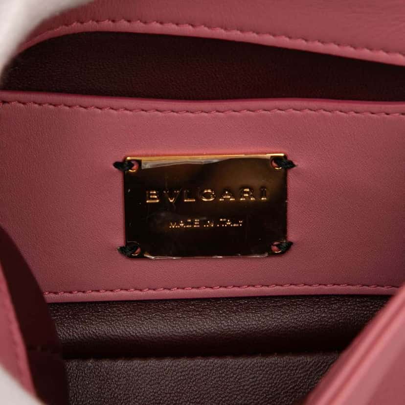 Bvlgari Mini Leather Serpenti Cabochon Satchel Pink Leather Good condition - Box View