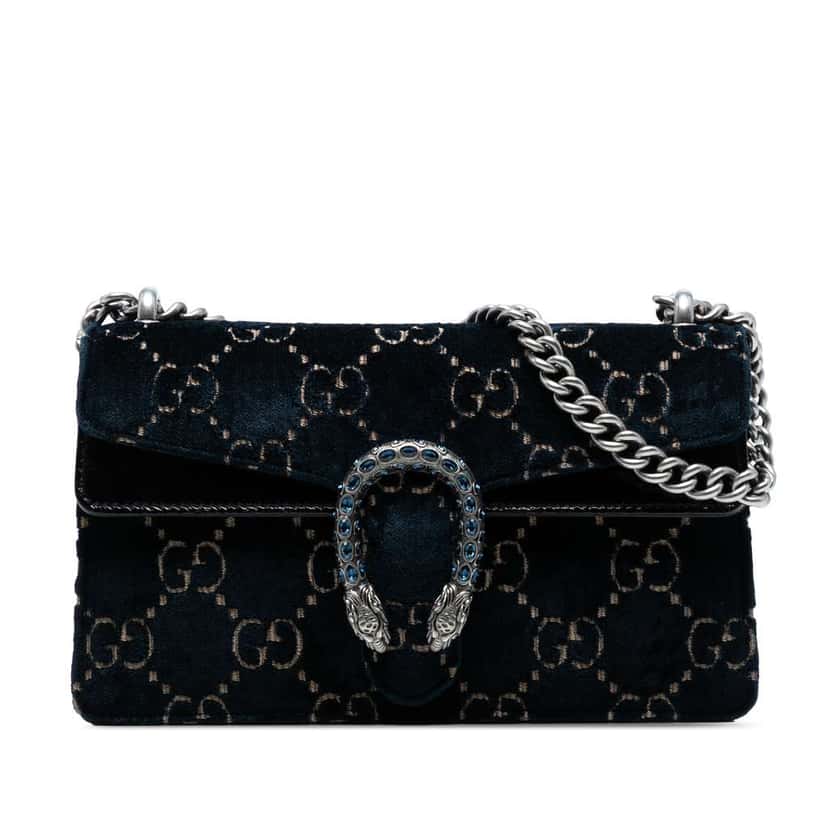 Gucci Medium GG Velvet Dionysus Crossbody Blue Velvet Good condition - Front View