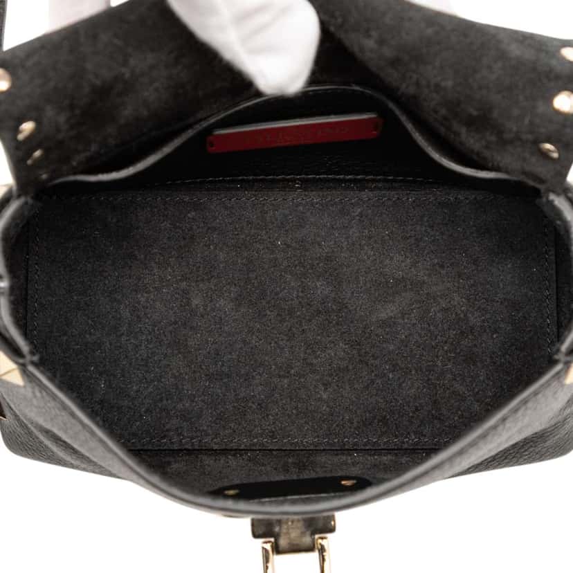 Valentino Mini Leather Rockstud Flap Crossbody Black Leather Good condition - Model View