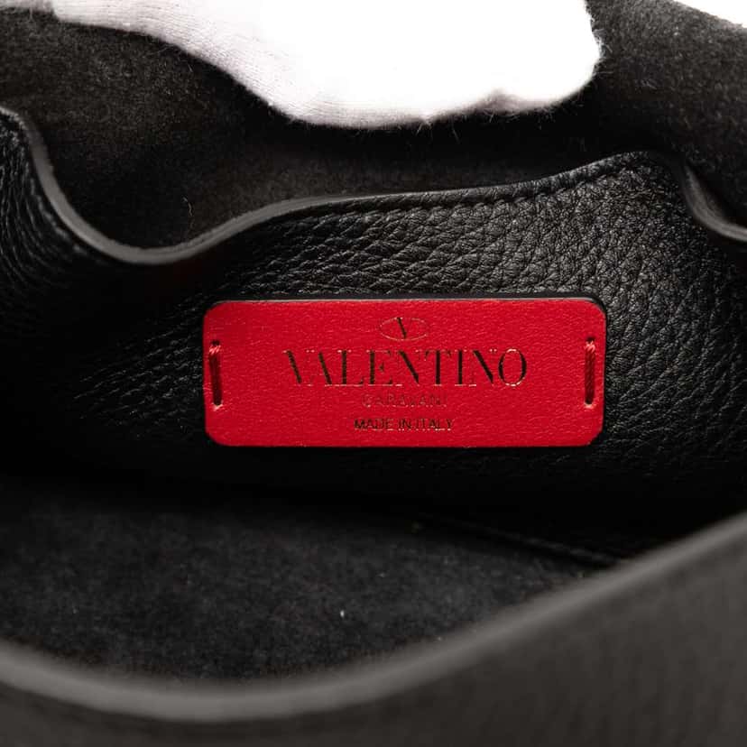 Valentino Mini Leather Rockstud Flap Crossbody Black Leather Good condition - Box View