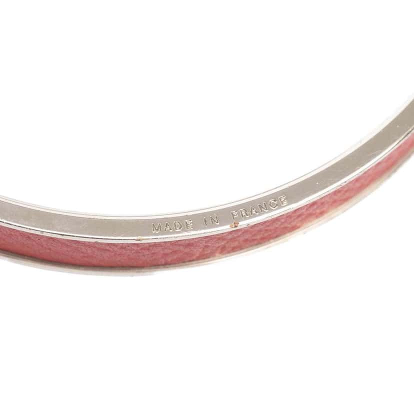 Hermès Palladium Plated Kelly H Lock Bangle Red Leather Good condition - Box View