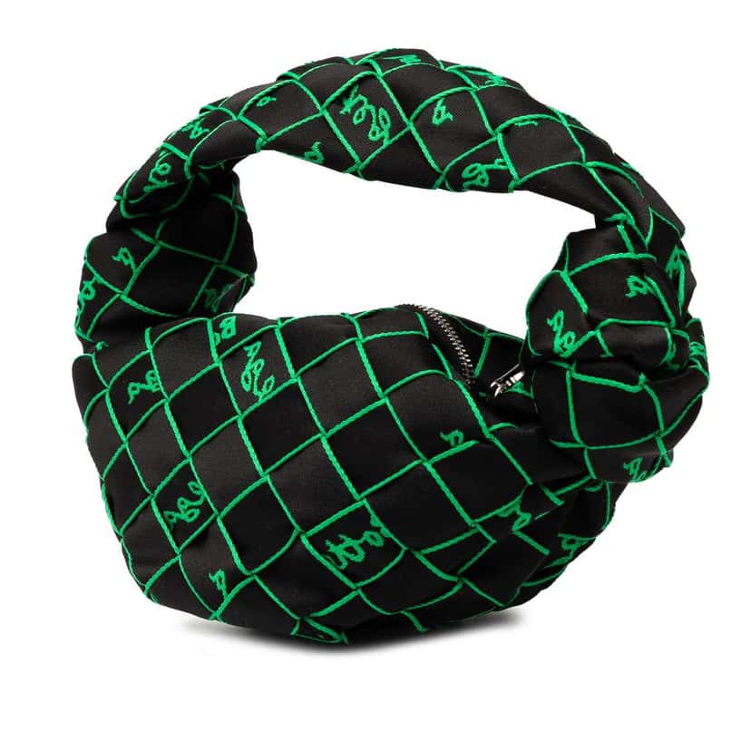 Bottega Veneta Mini Synthetic Fabric Intrecciato Double Knot Bag Black Polyester Good condition - Back View