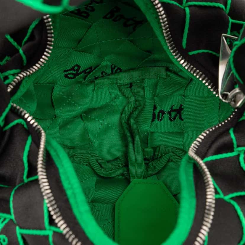 Bottega Veneta Mini Synthetic Fabric Intrecciato Double Knot Bag Black Polyester Good condition - Model View