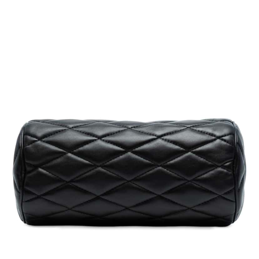 Saint Laurent Small Quilted Lambskin Sade Tube Bag Black Leather Good condition - Inside View