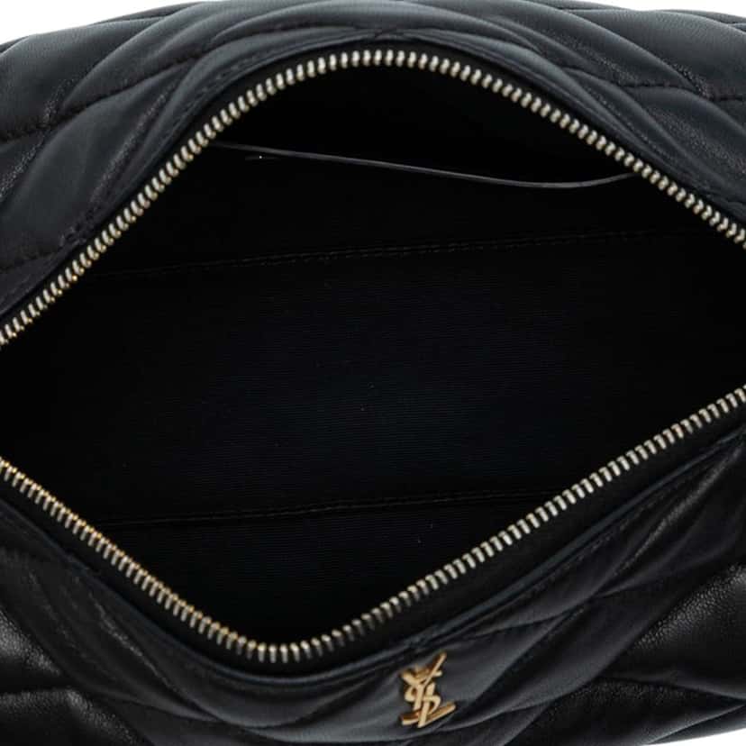 Saint Laurent Small Quilted Lambskin Sade Tube Bag Black Leather Good condition - Model View