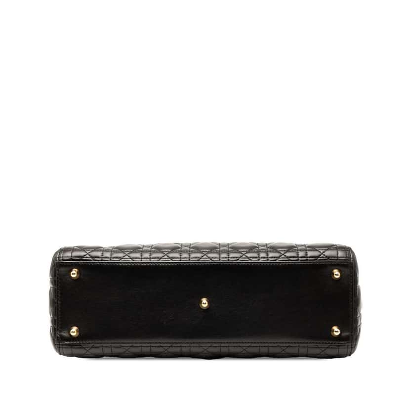 Dior Large Lambskin Cannage Lady Dior Black Leather Good condition - Inside View