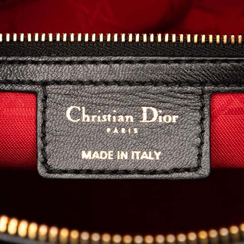 Dior Large Lambskin Cannage Lady Dior Black Leather Good condition - Box View
