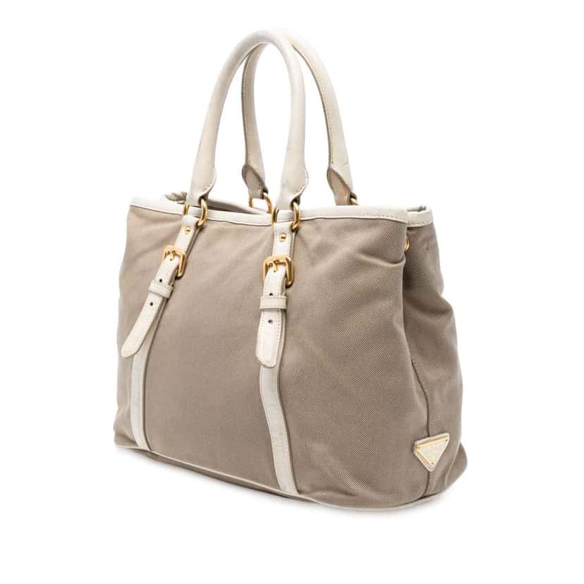 Prada Canvas Canapa Logo Satchel Brown Canvas Very good condition - Back View