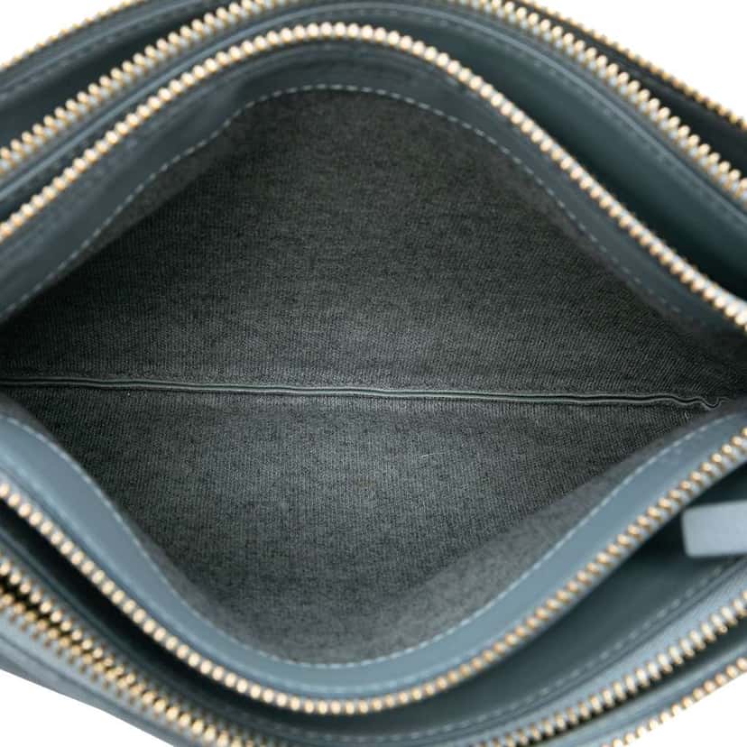 Celine Large Lambskin Trio Crossbody Blue Leather Good condition - Model View