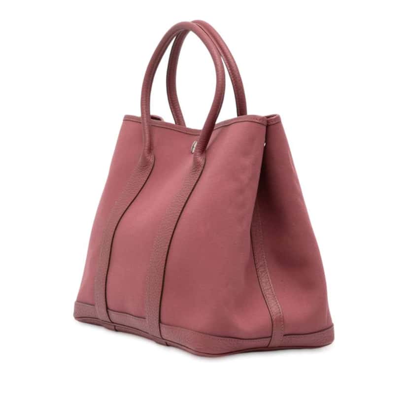 Hermès Toile and Negonda Garden Party 36 Pink Canvas Good condition - Back View