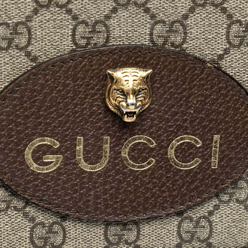 Gucci Medium GG Supreme Web Neo Vintage Double Flap Messenger Bag Brown Canvas Good condition - Box View