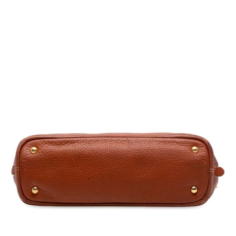 Prada Vitello Daino Side Zip Tote Brown Leather Good condition - Inside View