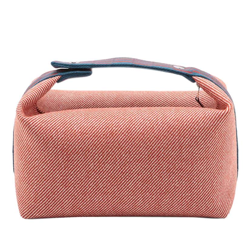 Hermès Large Wool Bride A Brac H Natte Case Red Wool Good condition - Back View
