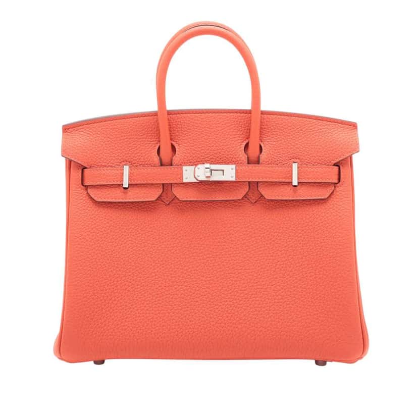 Hermès Togo Birkin Retourne 25 Orange Leather Good condition - Front View