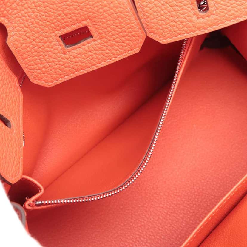 Hermès Togo Birkin Retourne 25 Orange Leather Good condition - Box View