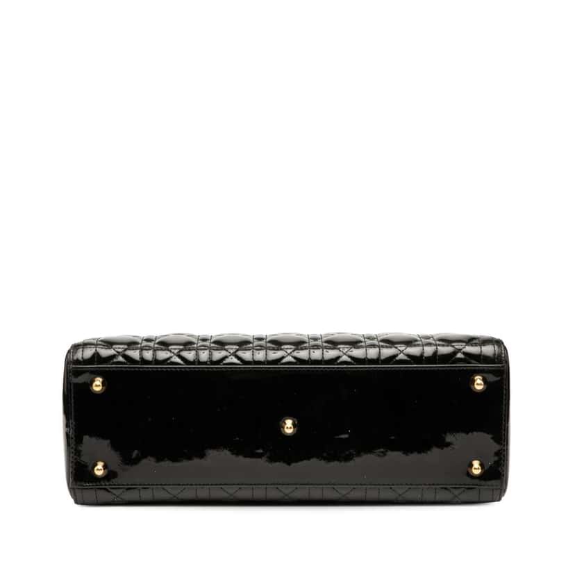 Dior Large Patent Cannage Lady Dior Black Leather Good condition - Inside View