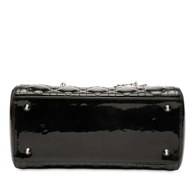 Dior Medium Patent Cannage Lady Dior Black Leather Good condition - Inside View