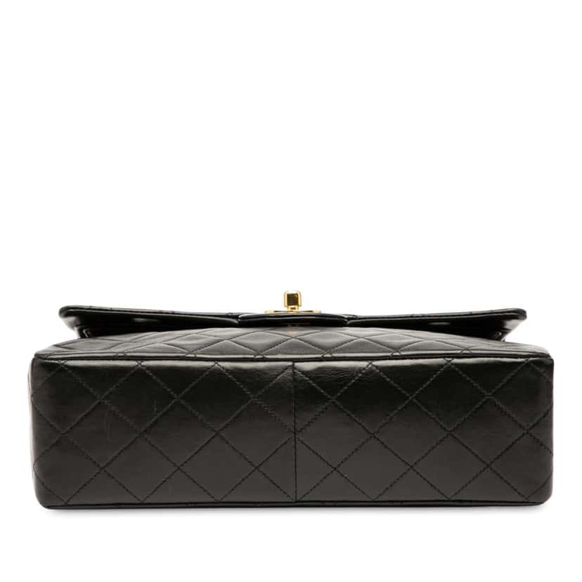 Chanel Medium Tall Classic Lambskin Double Flap Black Leather Good condition - Inside View