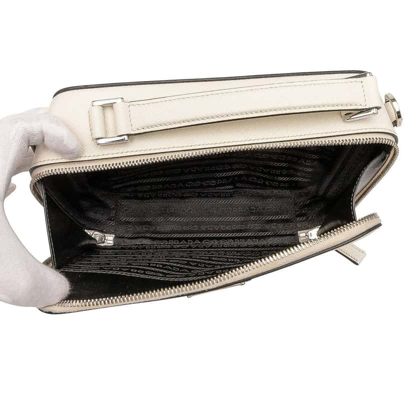 Prada Medium Saffiano Brique Satchel White Leather Good condition - Model View