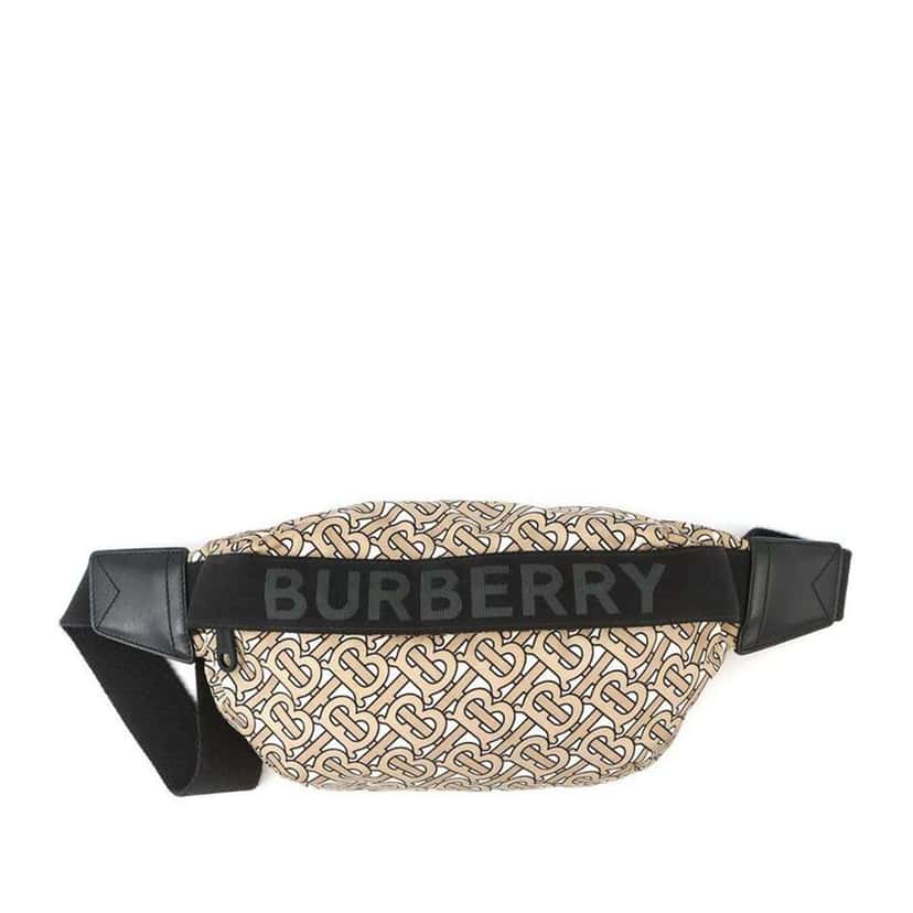 Burberry TB Monogram Nylon Sonny Belt Bag Brown Good condition - Back View