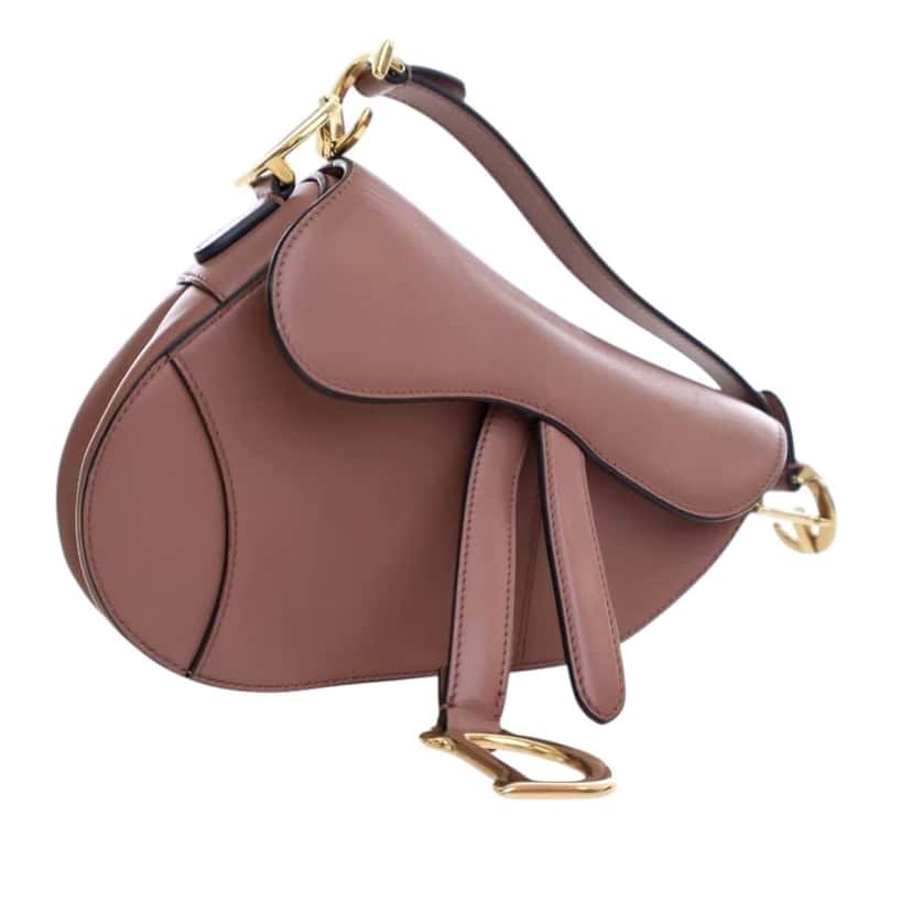 Dior Mini Calfskin Saddle Bag Pink Leather Good condition - Back View