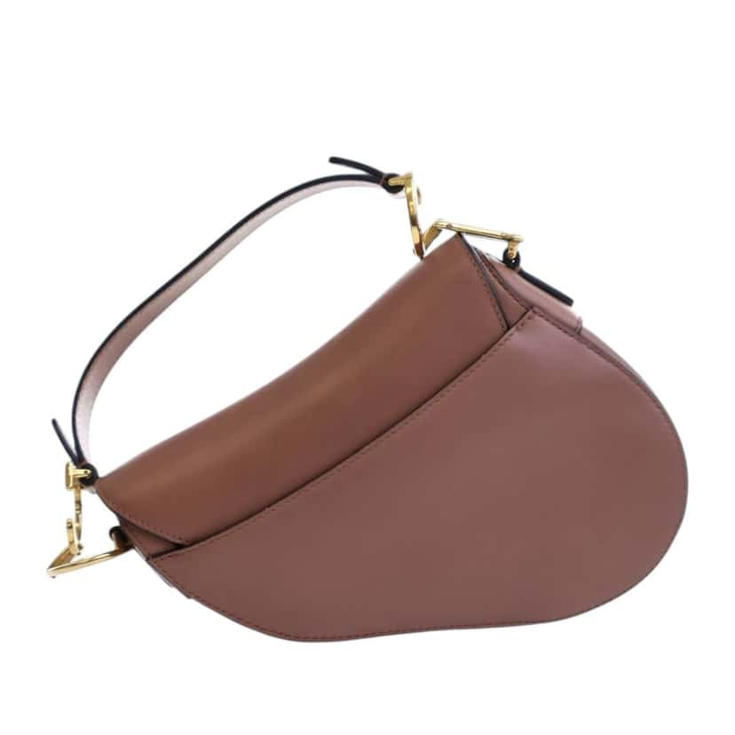 Dior Mini Calfskin Saddle Bag Pink Leather Good condition - Inside View