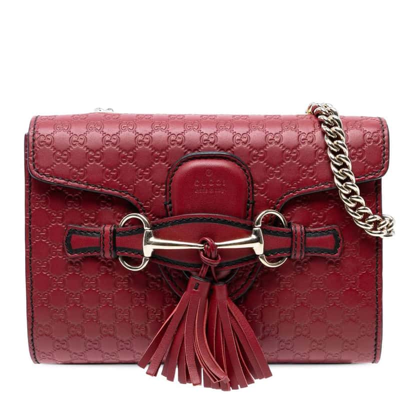Gucci Mini Microguccissima Emily Crossbody Red Leather Good condition - Front View