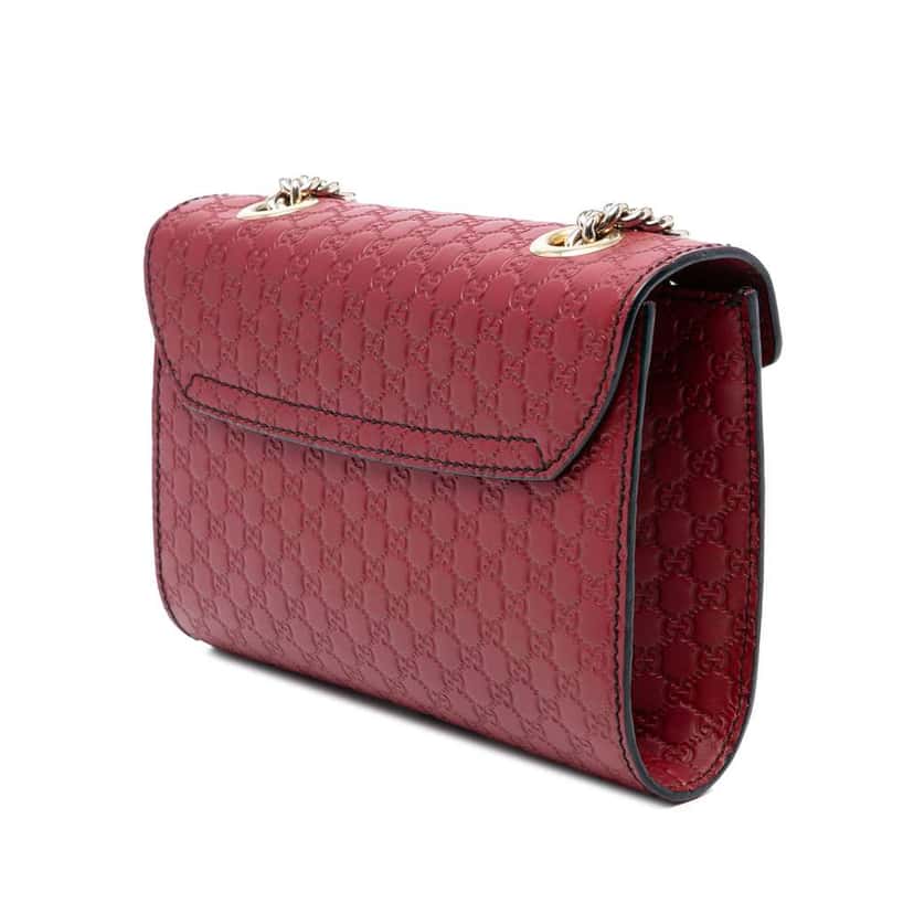 Gucci Mini Microguccissima Emily Crossbody Red Leather Good condition - Back View