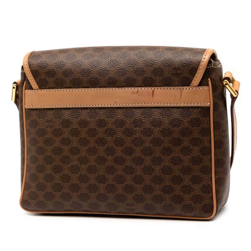 Celine Macadam Coated Canvas Crossbody Brown Canvas Good condition - Back View