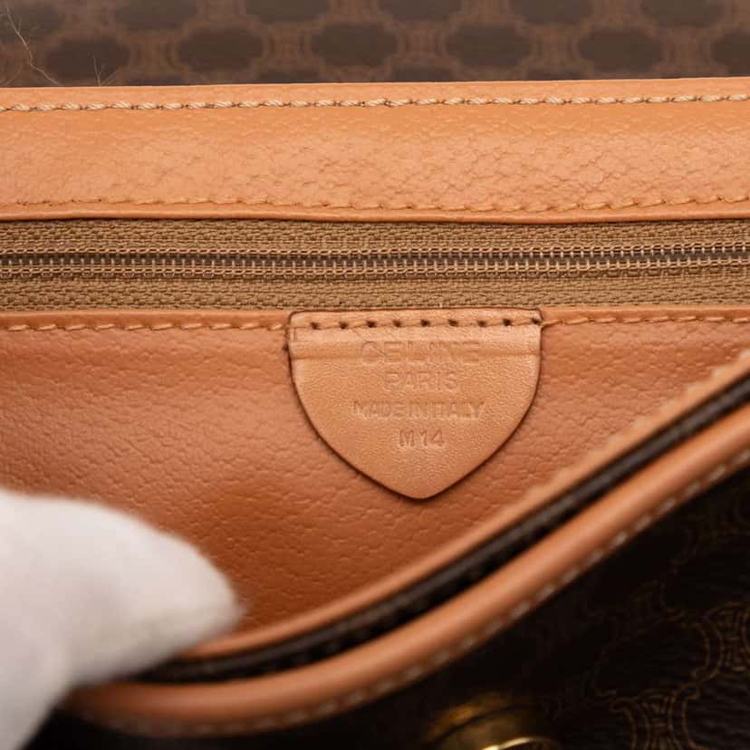 Celine Macadam Coated Canvas Crossbody Brown Canvas Good condition - Box View