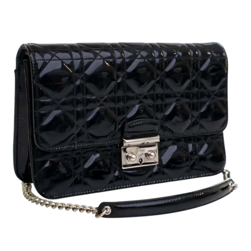 Dior Patent Cannage Miss Dior Promenade Crossbody Black Leather Good condition - Back View