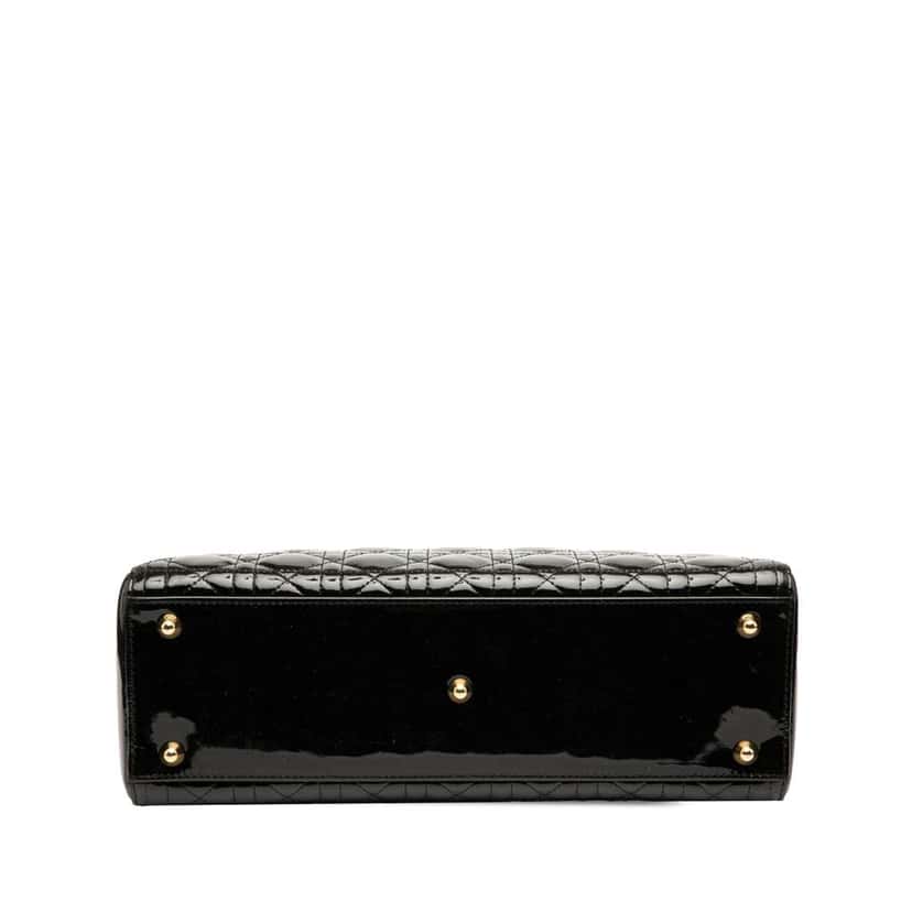 Dior Large Patent Cannage Lady Dior Black Leather Good condition - Inside View