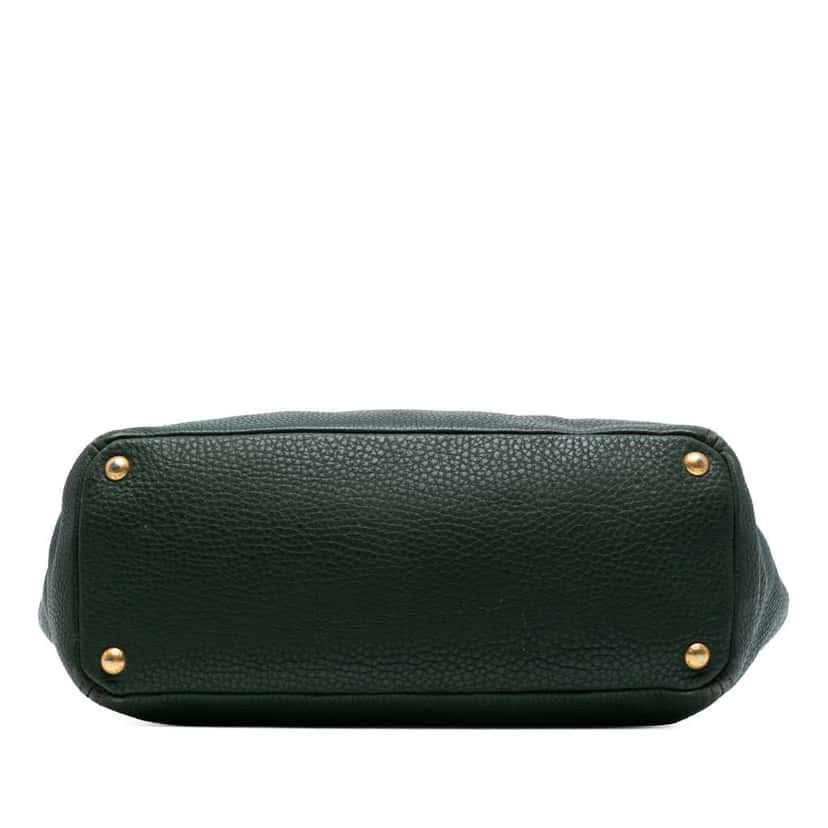 Prada Vitello Daino Double Pocket Tote Green Leather Good condition - Inside View