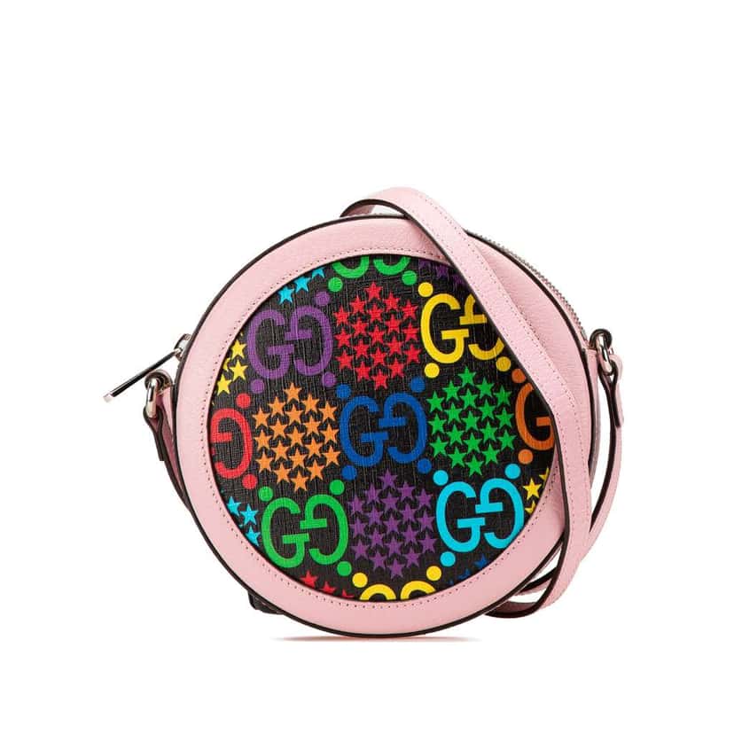 Gucci GG Supreme Psychedelic Round Crossbody Pink Canvas Good condition - Front View