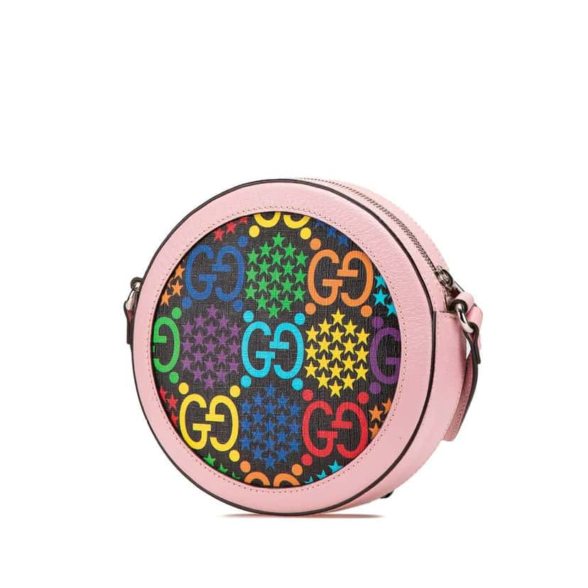 Gucci GG Supreme Psychedelic Round Crossbody Pink Canvas Good condition - Back View