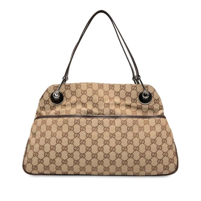Gucci GG Canvas Eclipse Shoulder Bag Brown Canvas Good condition - Front View