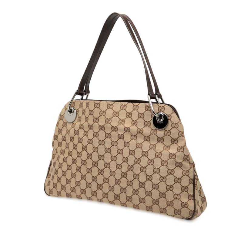 Gucci GG Canvas Eclipse Shoulder Bag Brown Canvas Good condition - Back View