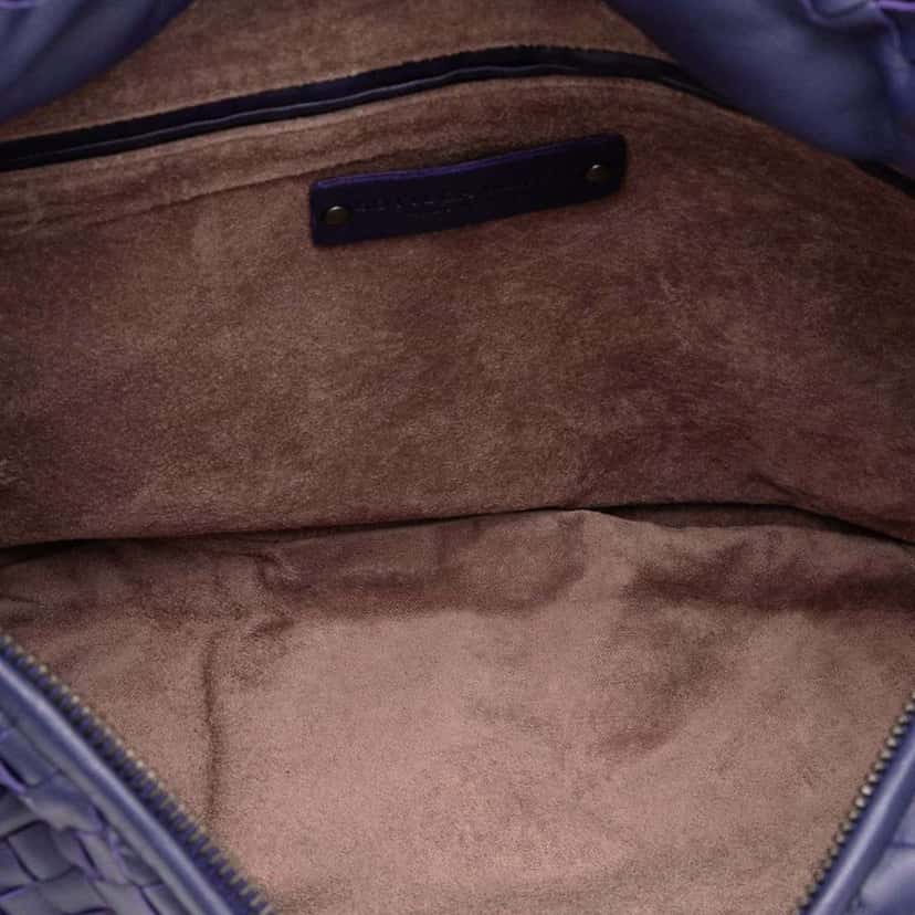Bottega Veneta Medium Nappa Intrecciato Veneta Hobo Blue Leather Good condition - Model View