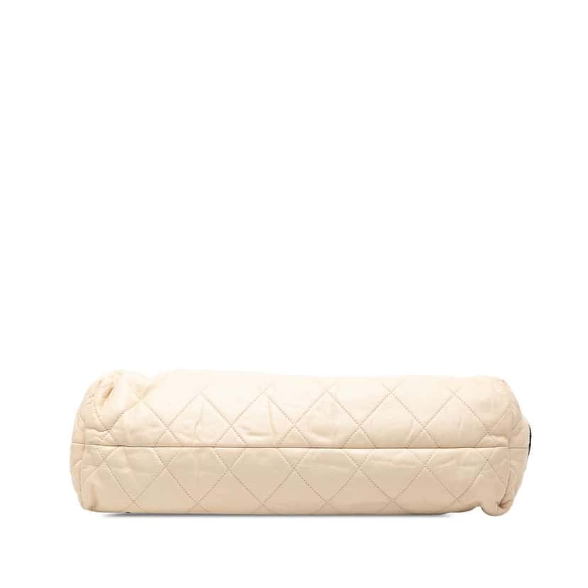Chanel Quilted Lambskin East West Mademoiselle Accordion Flap Brown Leather Good condition - Inside View