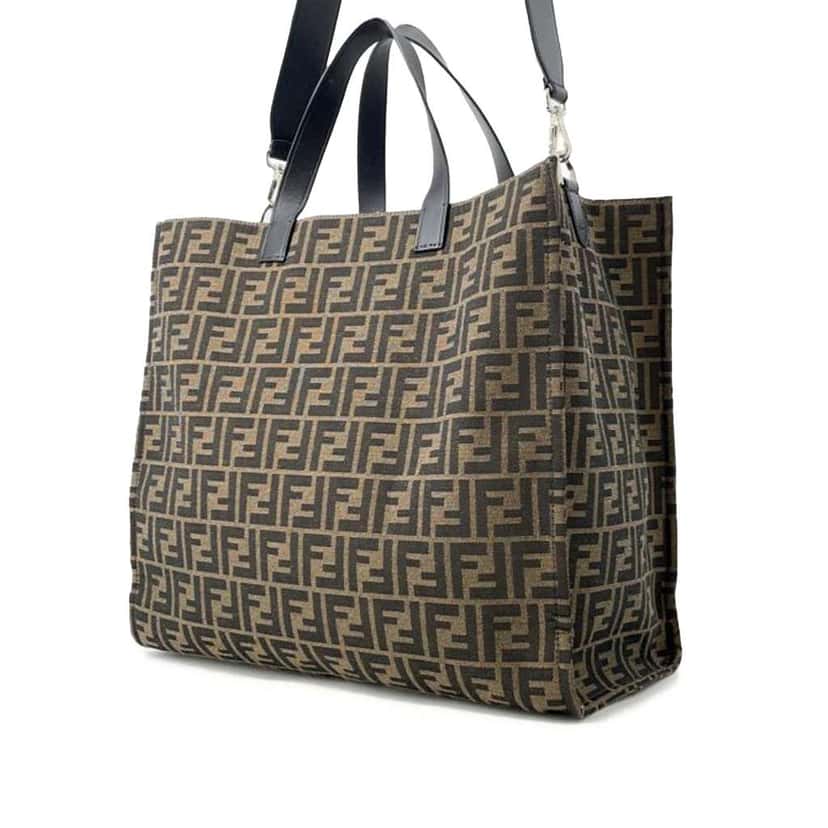 Fendi FRGMT Pokemon Zucca Canvas Shopper Tote Brown Canvas Good condition - Back View