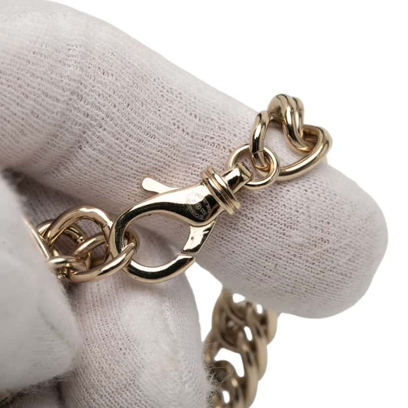 Chanel Gold Plated CC Rhinestone Bracelet Gold Metal Good condition - Model View