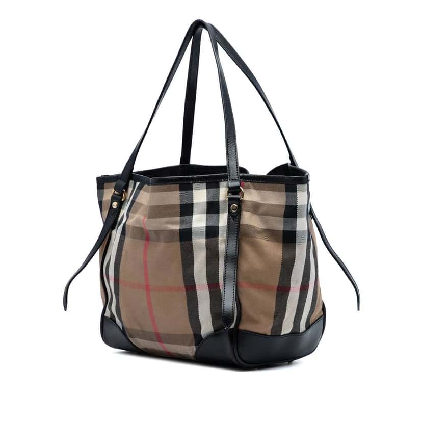Burberry Small House Check Canvas Canterbury Tote Brown Canvas Good condition - Back View