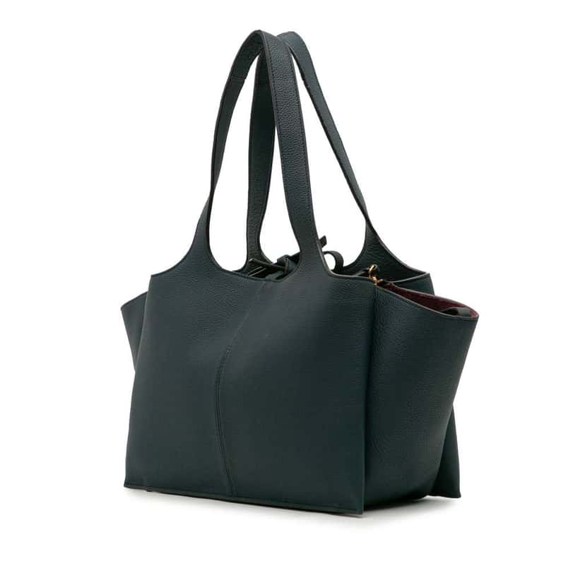 Celine Medium Calfskin Trifold Tote Blue Leather Good condition - Back View