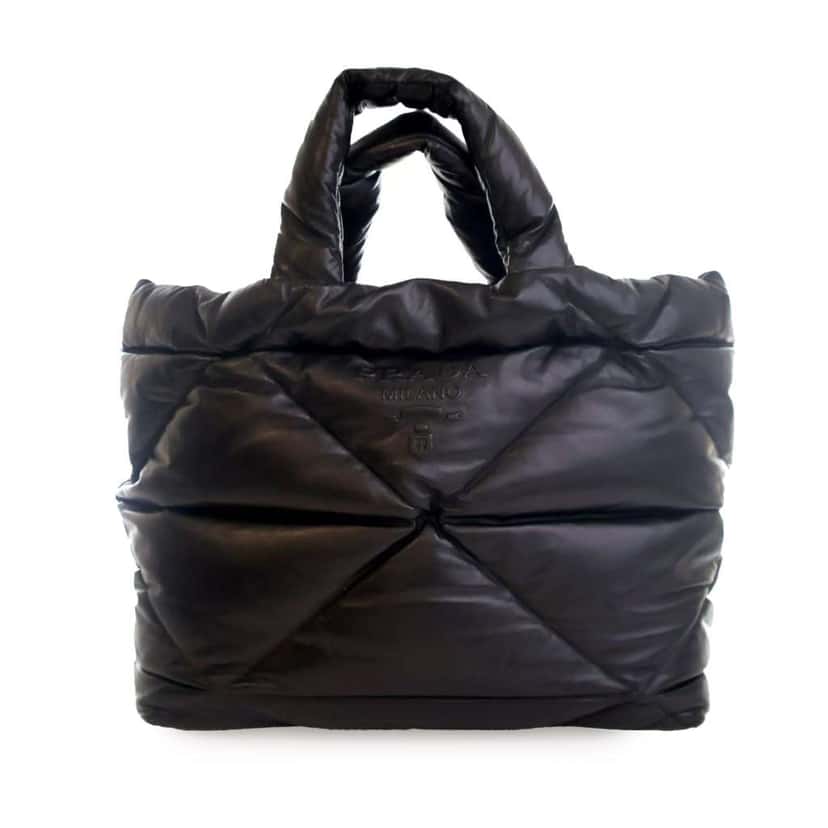 Prada Large Quilted Nappa Padded Tote Black Leather Good condition - Front View