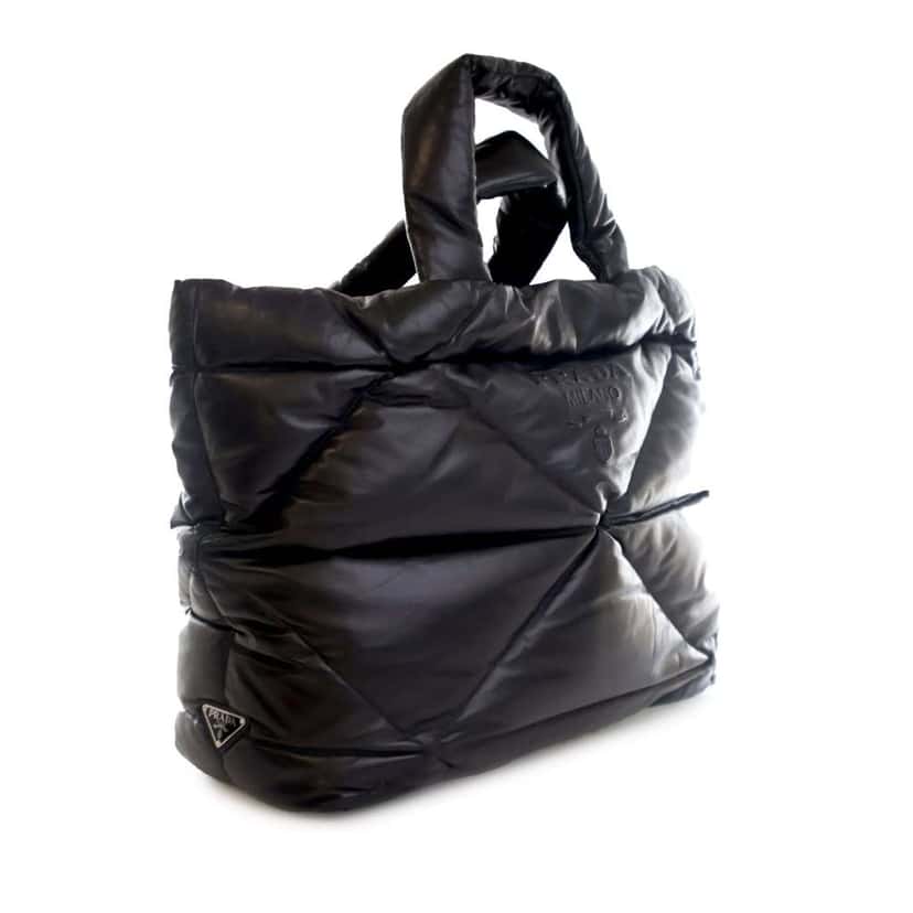 Prada Large Quilted Nappa Padded Tote Black Leather Good condition - Back View