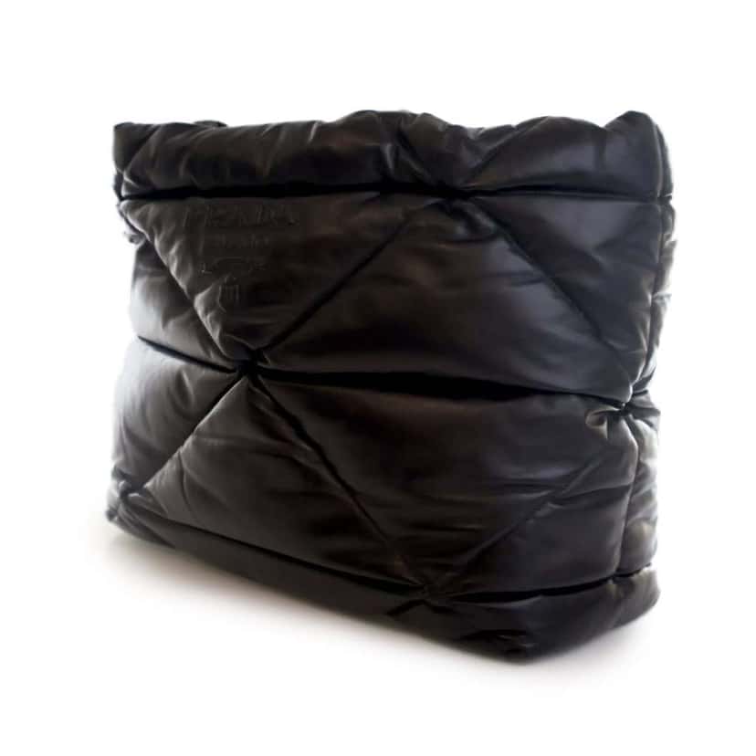 Prada Large Quilted Nappa Padded Tote Black Leather Good condition - Model View