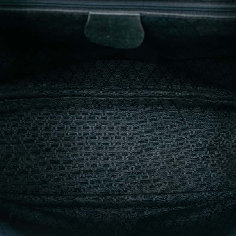 Gucci Calfskin Bamboo Drawstring Backpack Black Leather Good condition - Model View