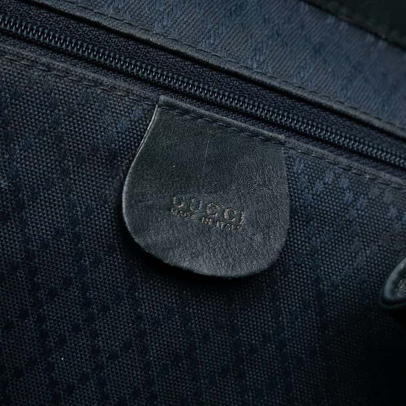 Gucci Calfskin Bamboo Drawstring Backpack Black Leather Good condition - Box View