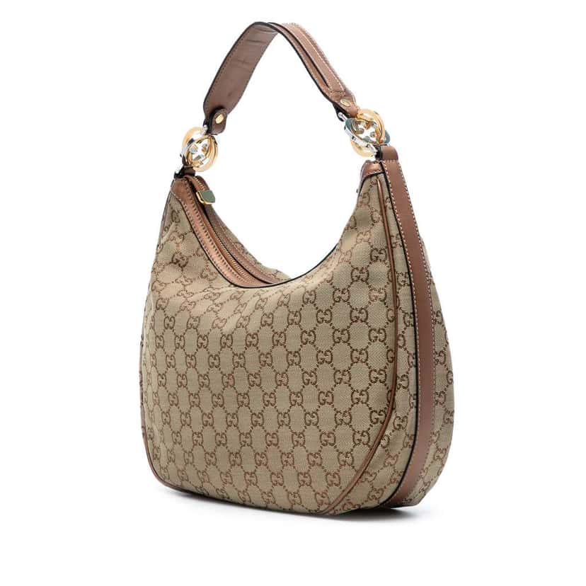 Gucci Medium GG Canvas Twins Hobo Brown Canvas Good condition - Back View