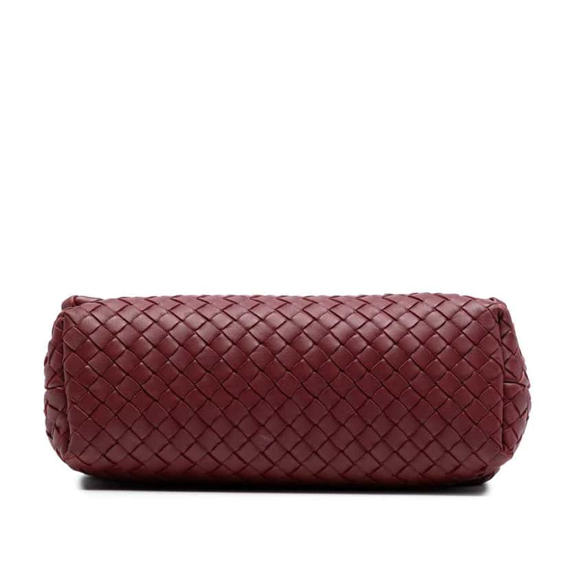 Bottega Veneta Small Nappa Intrecciato Olimpia Shoulder Bag Red Leather Good condition - Inside View